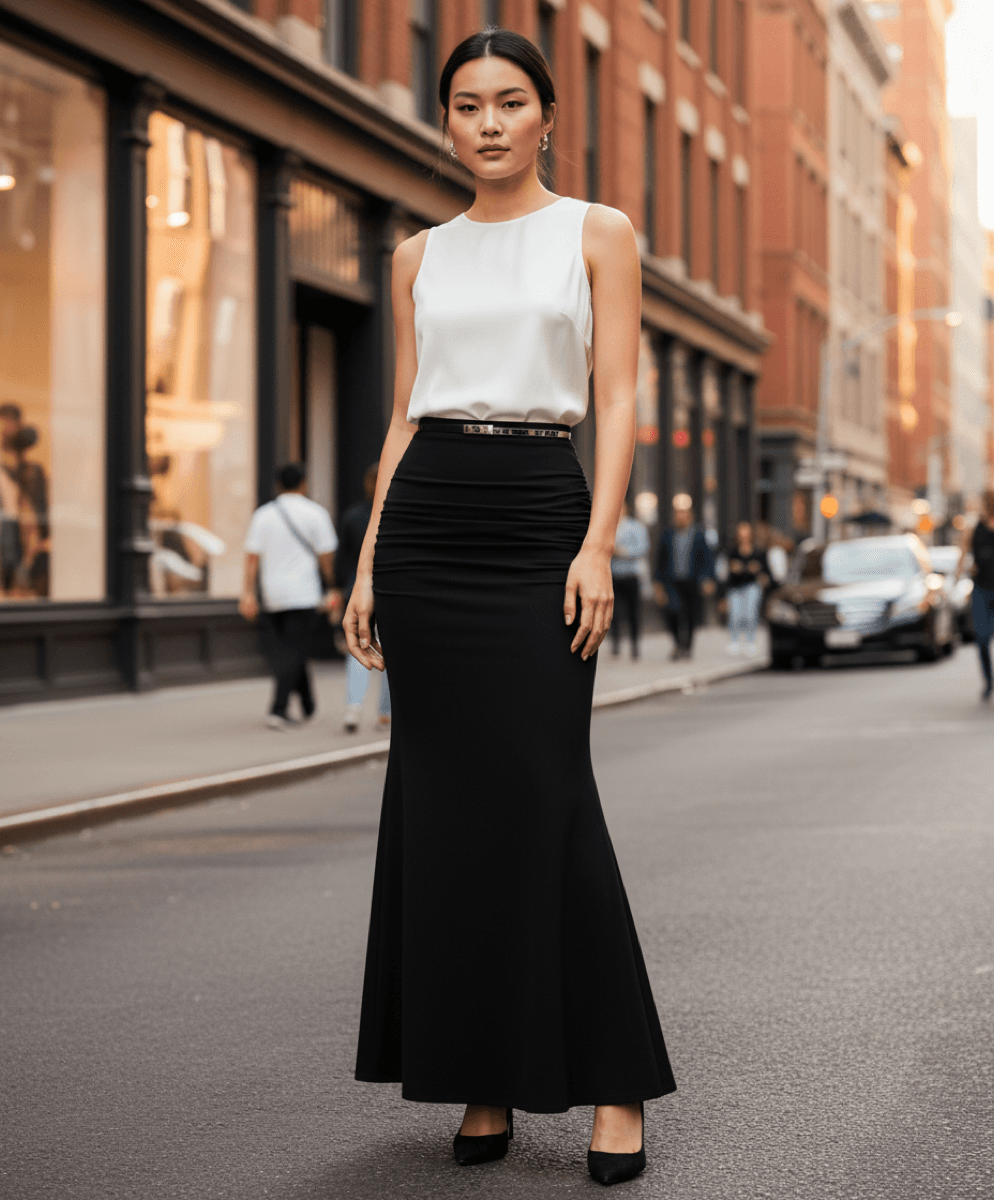 AI-generated professional product photo with model